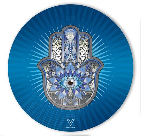 75% DISCOUNT - V Syndicate Slikks-Small Round-Hamsa Blue